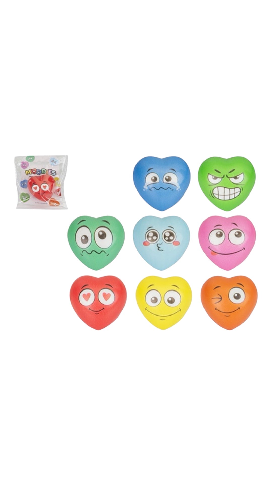 Moodies squishy heart emotions set of 8