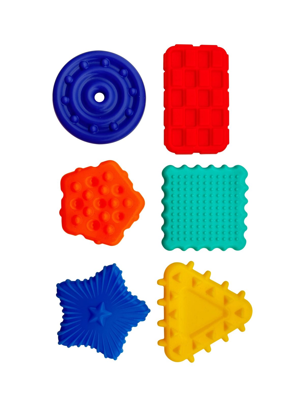 Soft textured tactile shapes set of 6