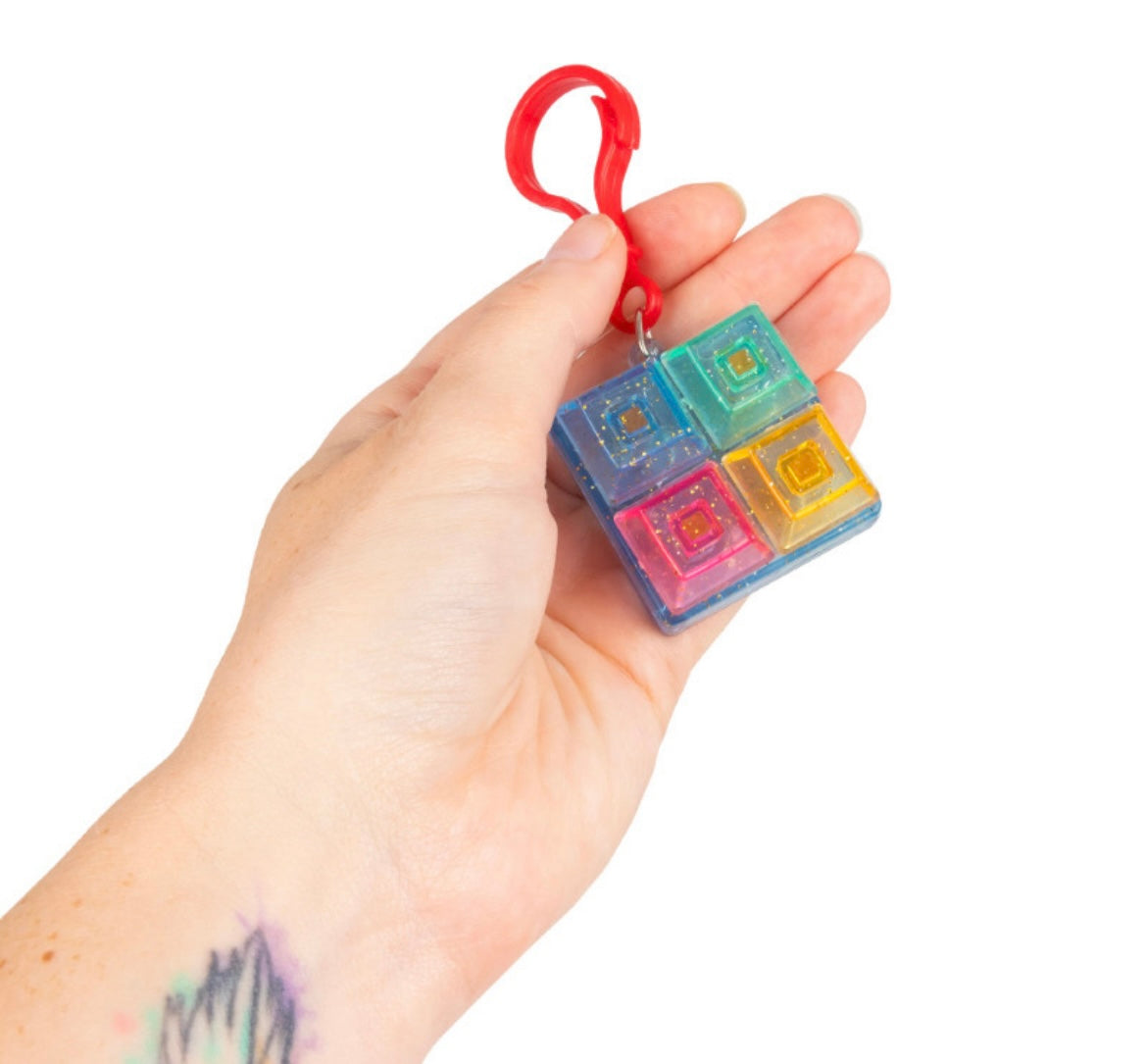 Glitter clicker keychain