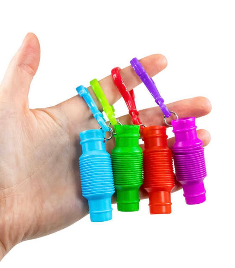Fidget mini pop tube with keychain
