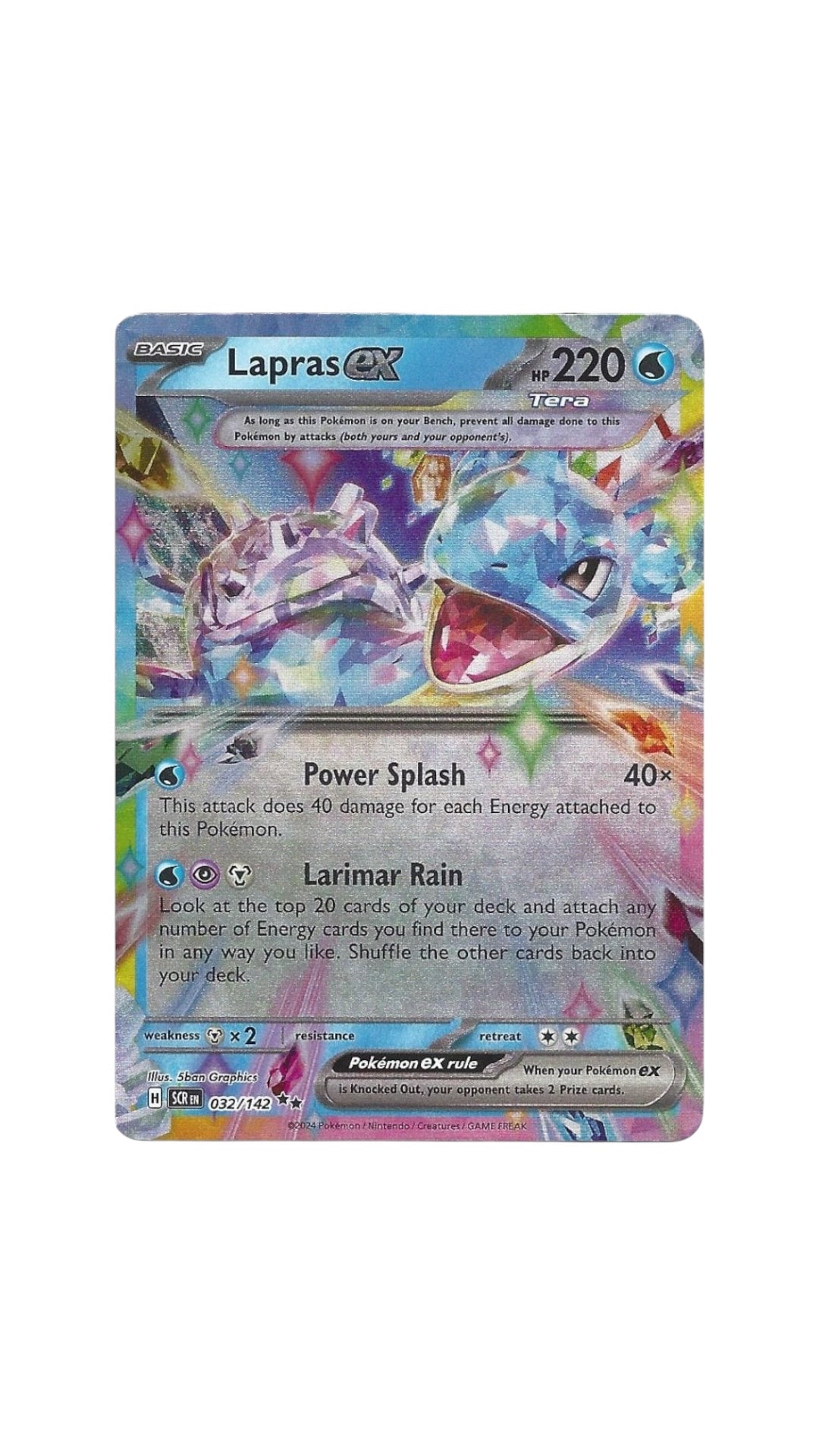 Pokémon Lapras EX card 032/142 SCR