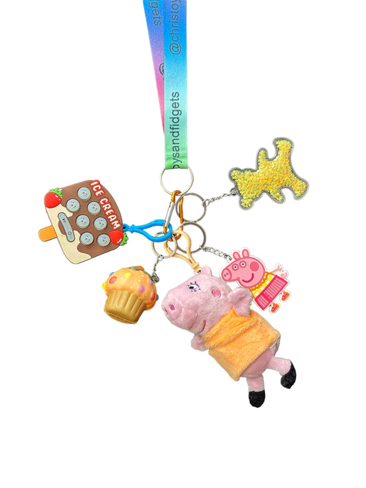 NEW mummy pig fidgets lanyard