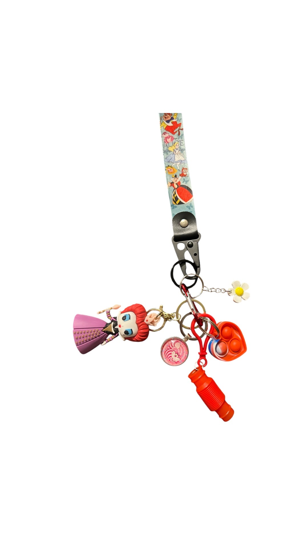 Alice in wonderland fidgets with key strap