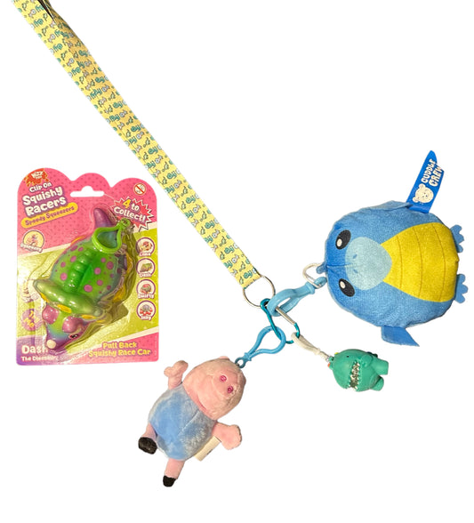 NEW George pig & dinosaur fidgets lanyard