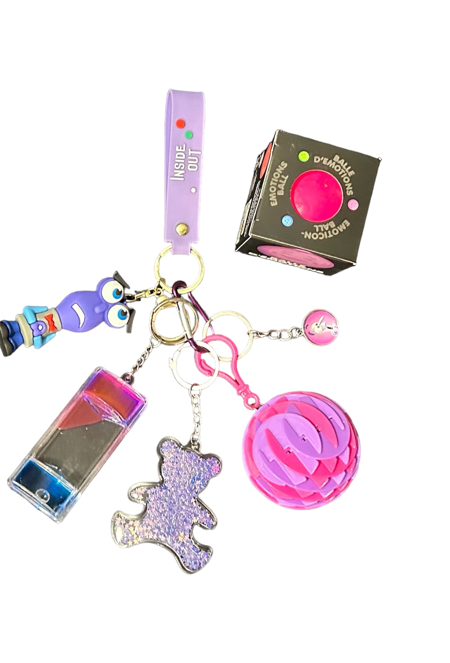 NEW inside out communication emotions and fidget key strap