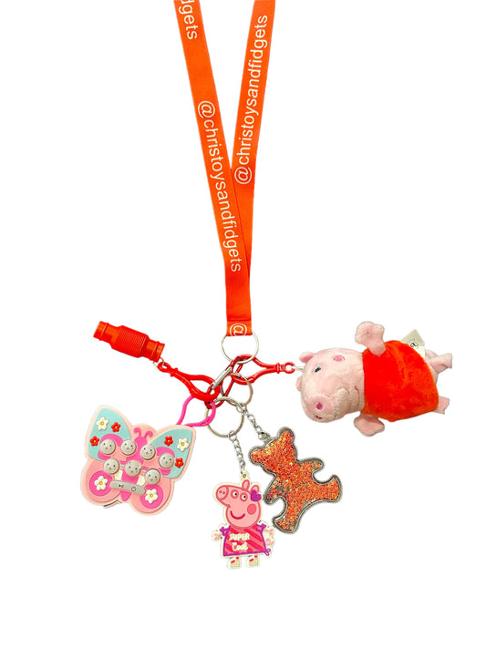 NEW peppa pig fidget and sensory lanyard