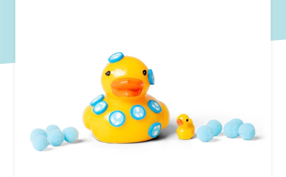 Scrunchems squishy duck in clip pouch