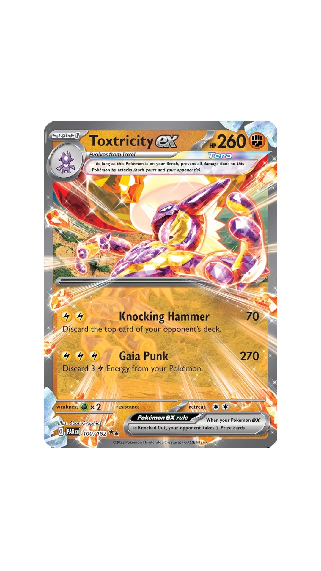 Pokémon Toxtricity EX single card 100/182 PAR