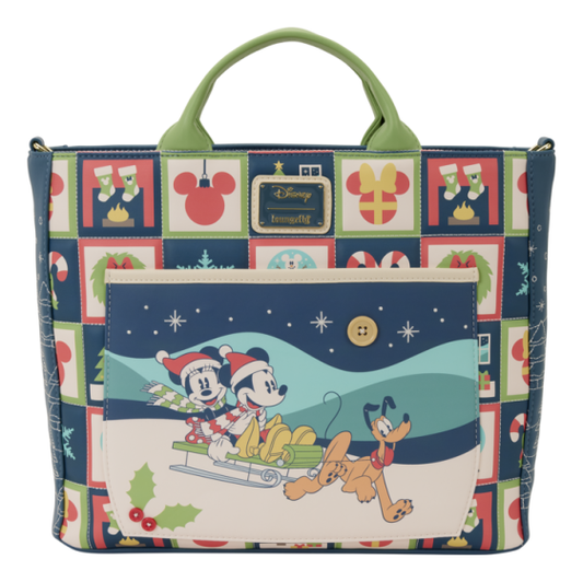 Mickey & Minnie Mouse festive loungefly tote bag
