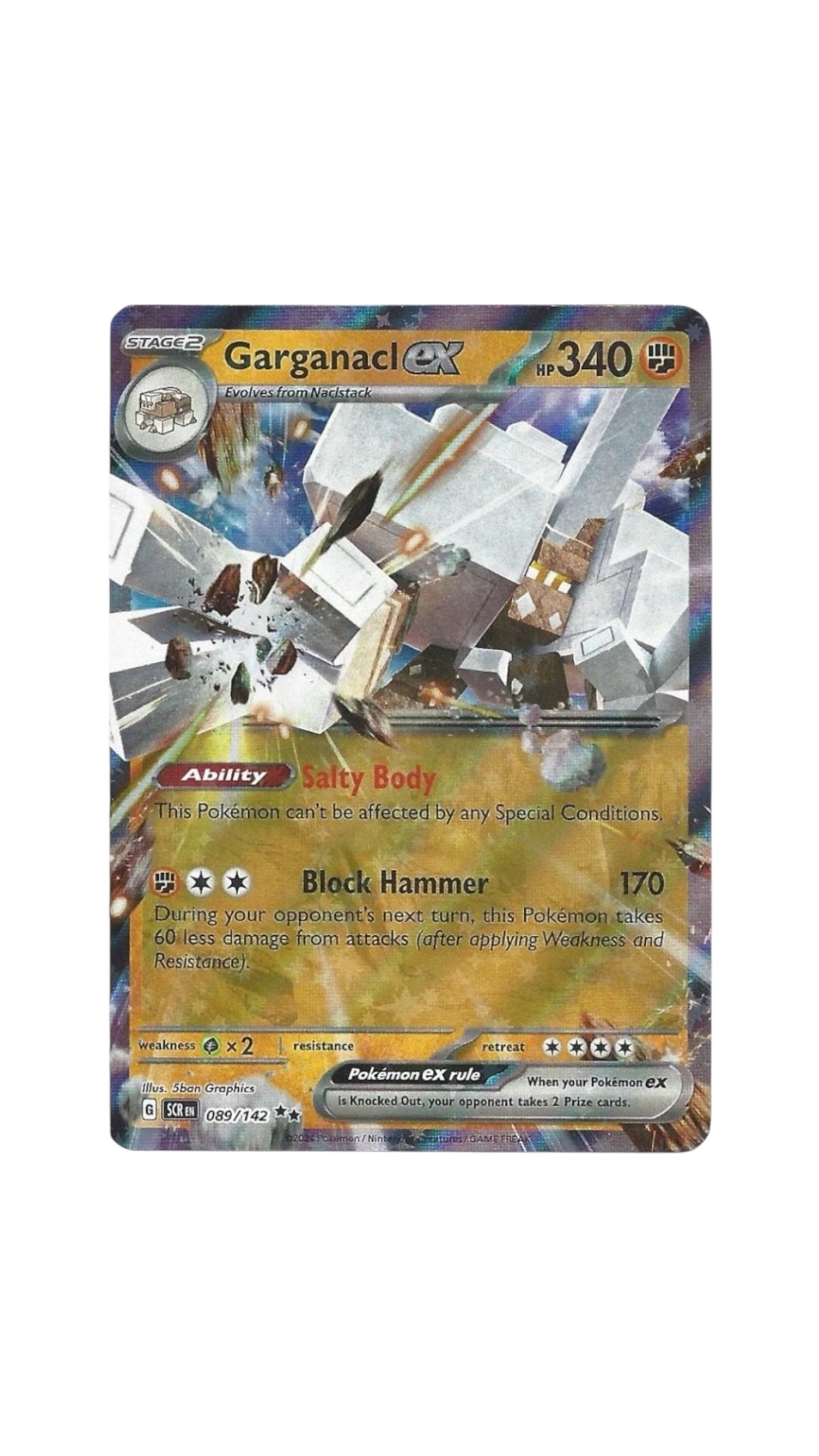 Pokémon Garganacl EX card 089/142 SCR