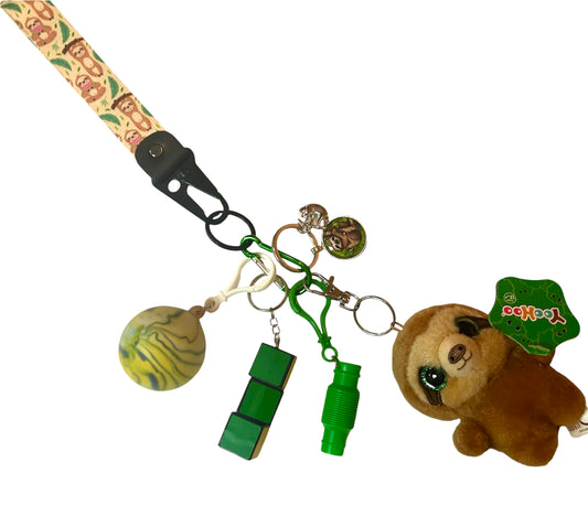 Sloth fidgets with key strap