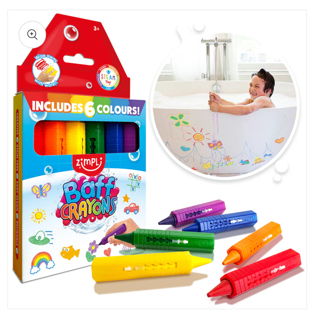 NEW zimpli kids bath crayons