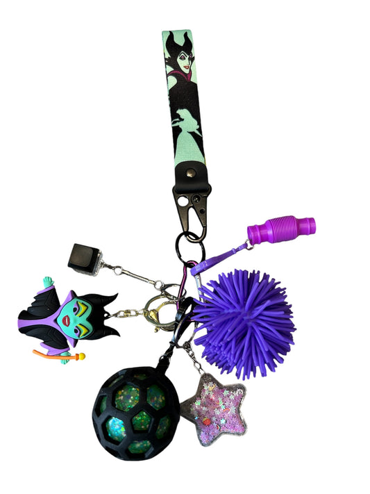 Disney maleficent fidgets with key strap