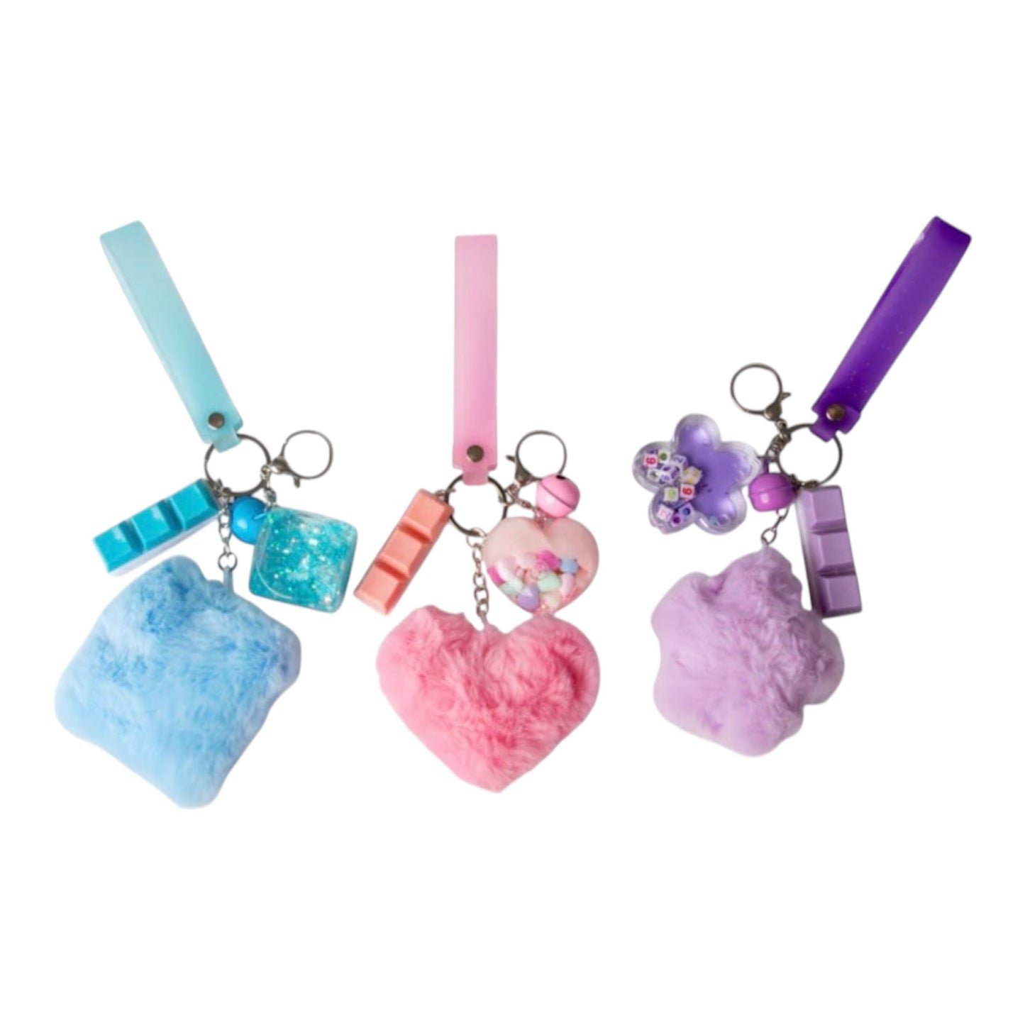 Fluffy fidget keychains