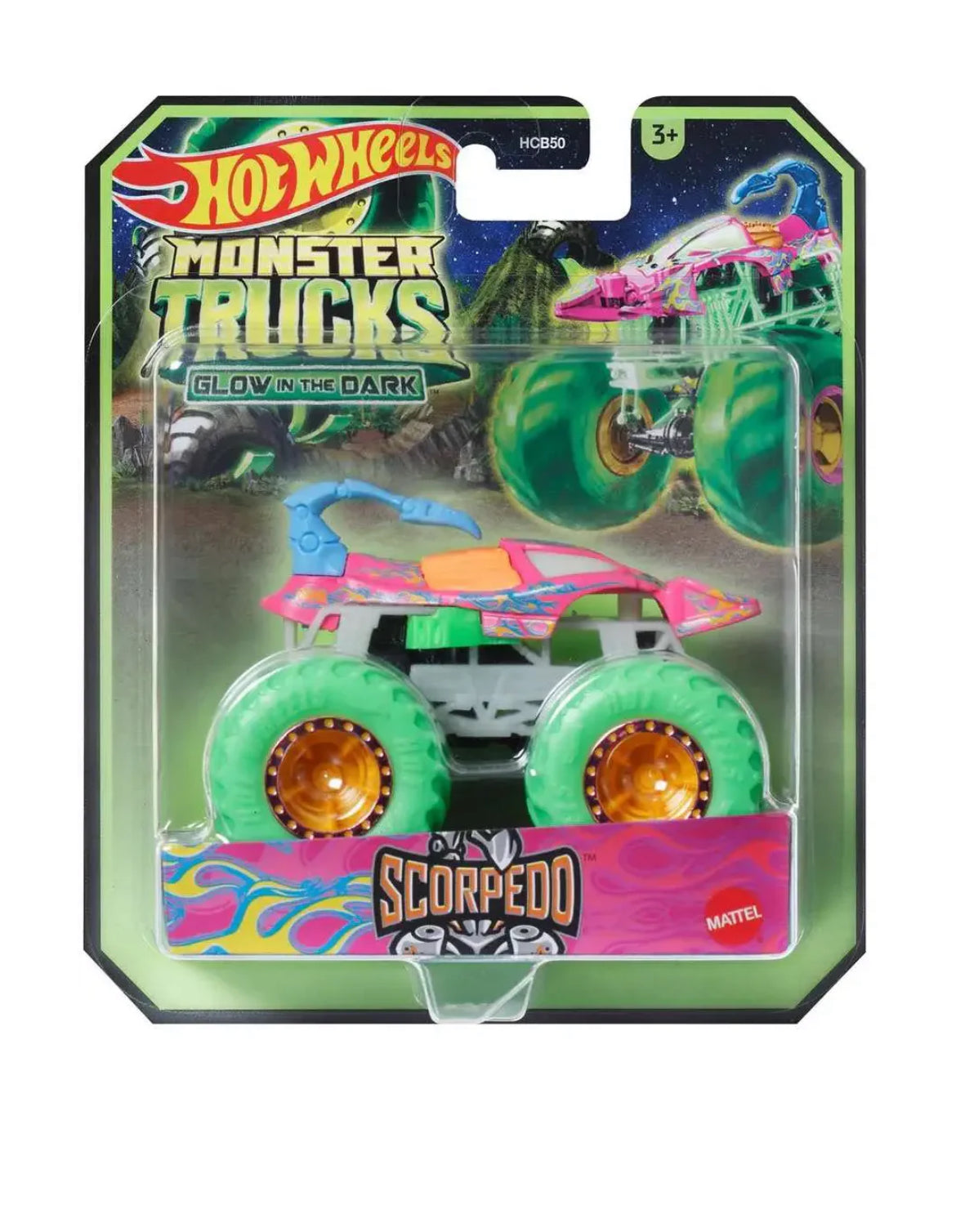 Hot wheels monster trucks scorpedo glow in dark