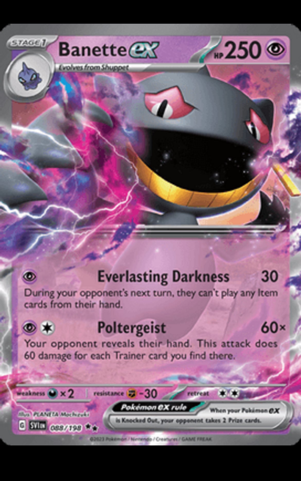 Pokémon scarlet & violet banette ex SVI 088/198