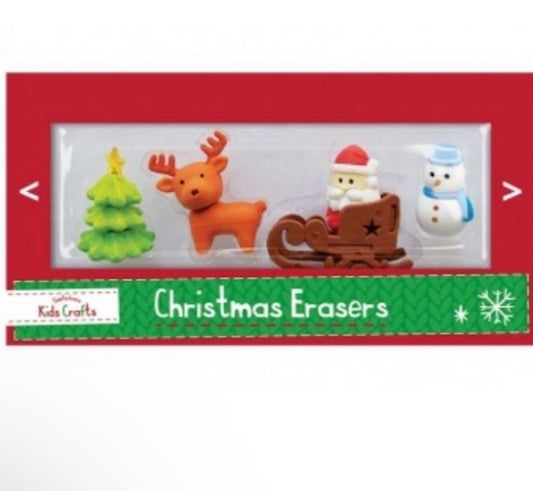 Christmas erasers 4 pack