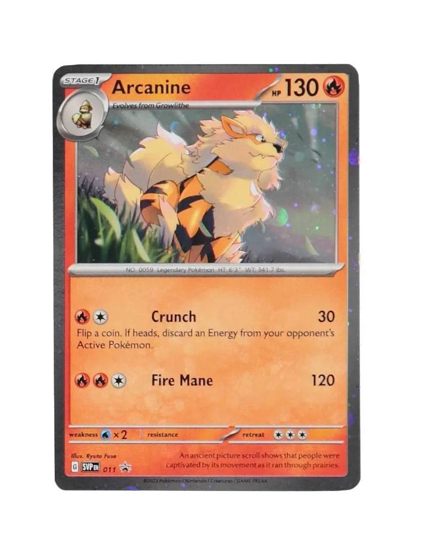 Pokémon scarlet & violet Arcanine black star promo card SVP 011