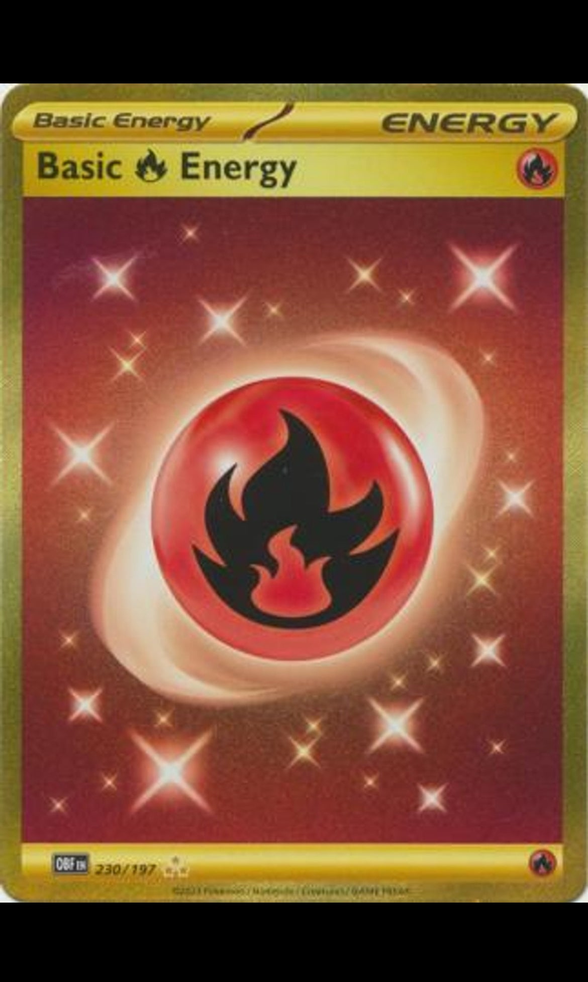 Pokémon obsidian flames Gold fire energy OBF 230/197