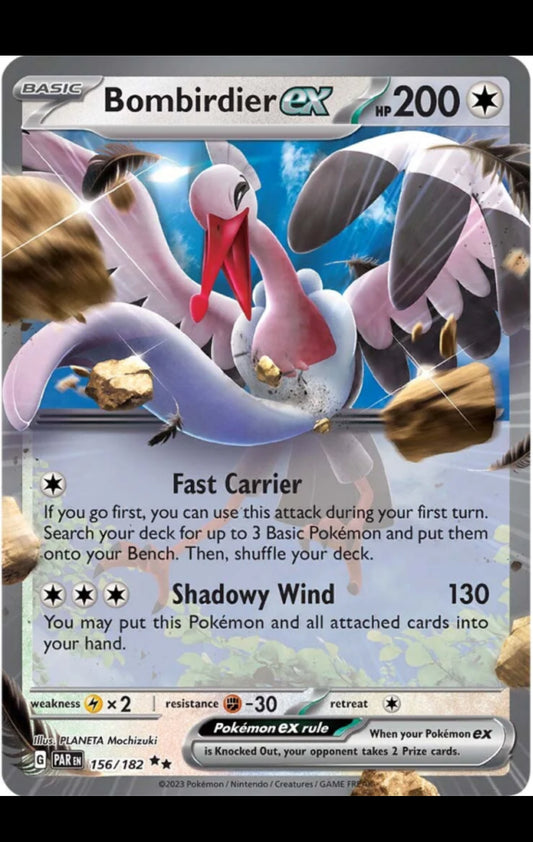 Pokémon paradox rift Bombirdier EX PAR 156/182