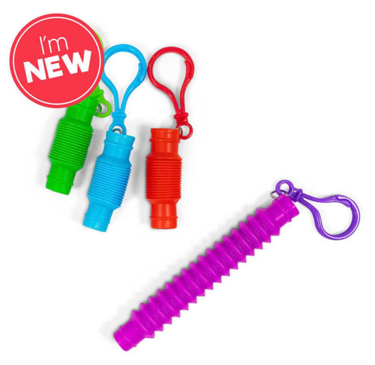 Fidget mini pop tube with keychain