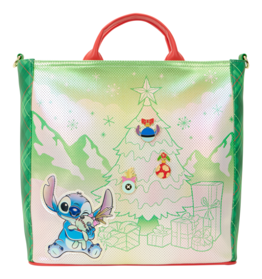 Disney stitch holiday tote bag