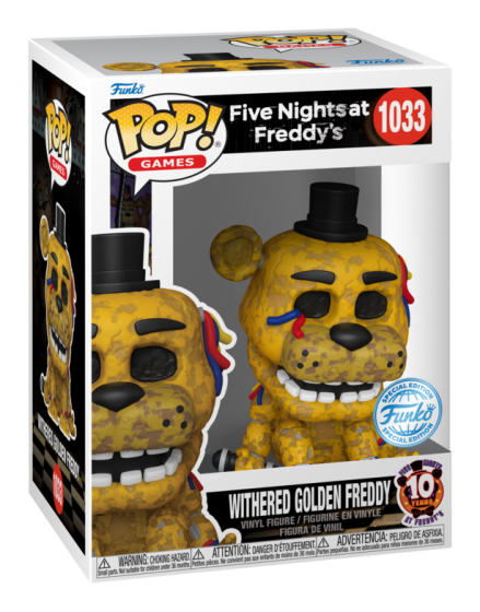 Funko pop FNAF withered golden freddy