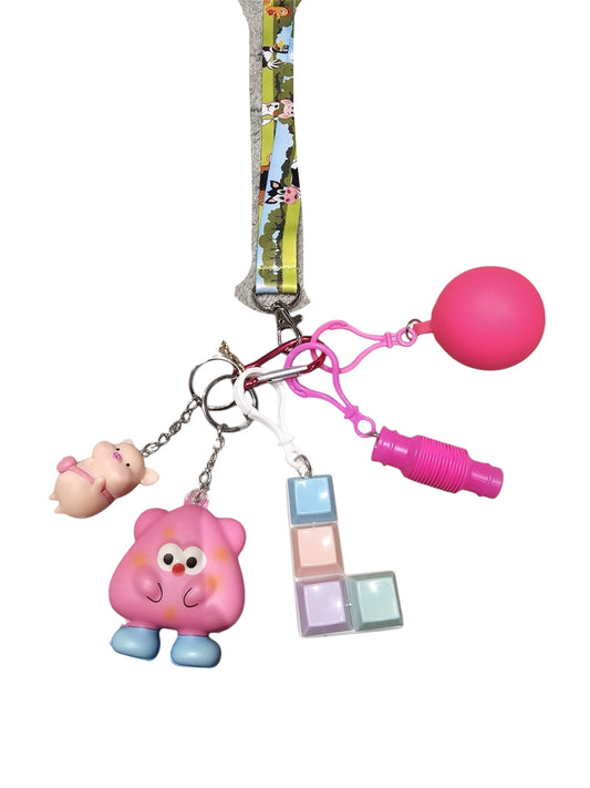 Farm pig fidgets lanyard