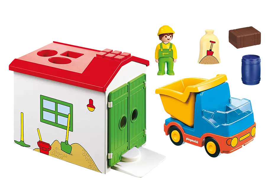 Playmobil 71084 Garage with garbage truck