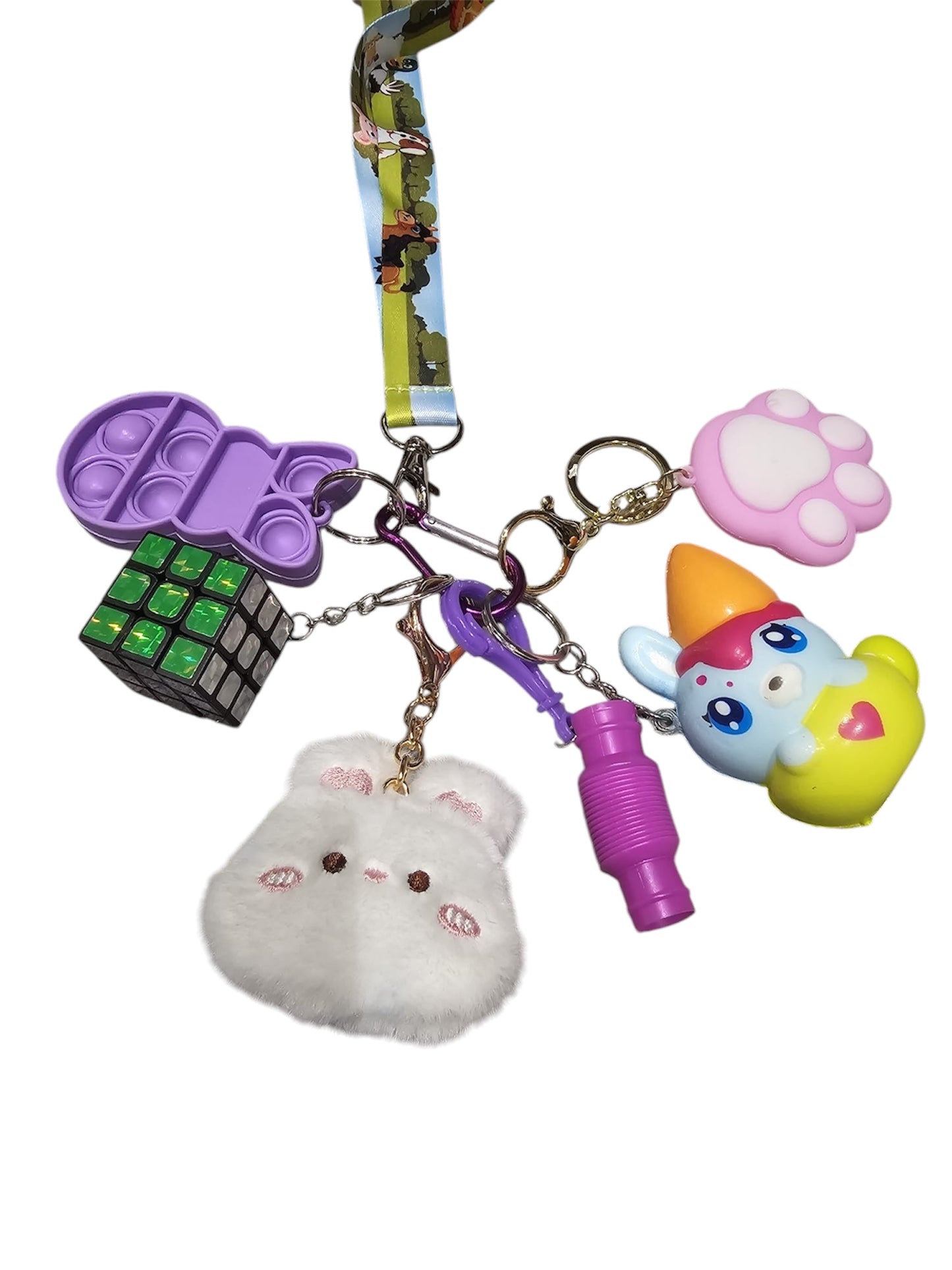 Bunny fidgets with lanyard