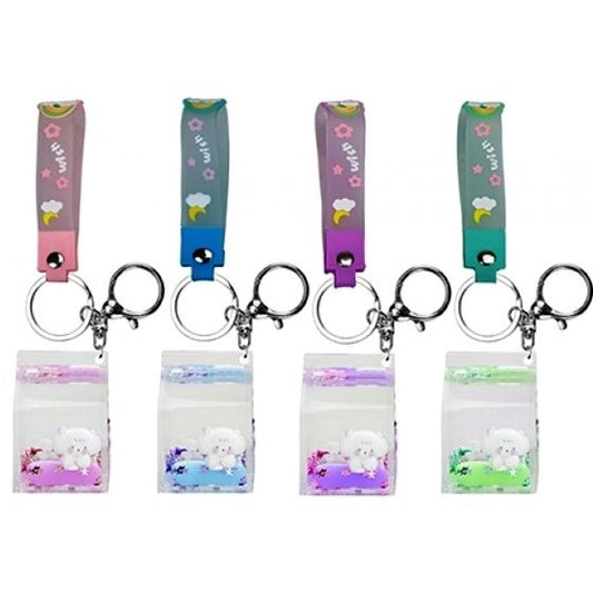 Milk carton liquid motion key chain