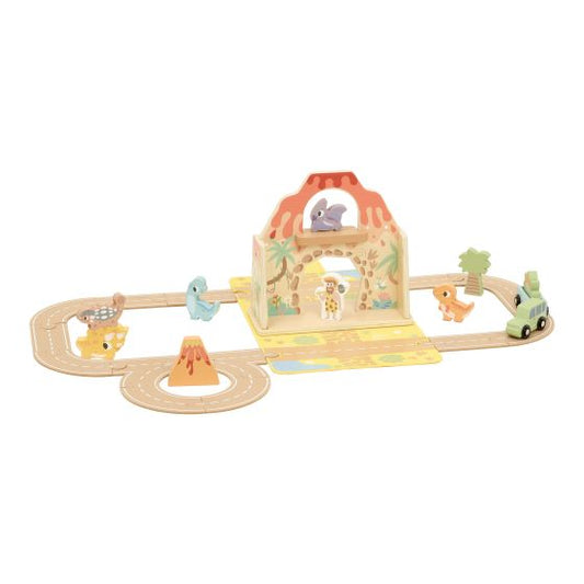 Dinosaur wooden train set