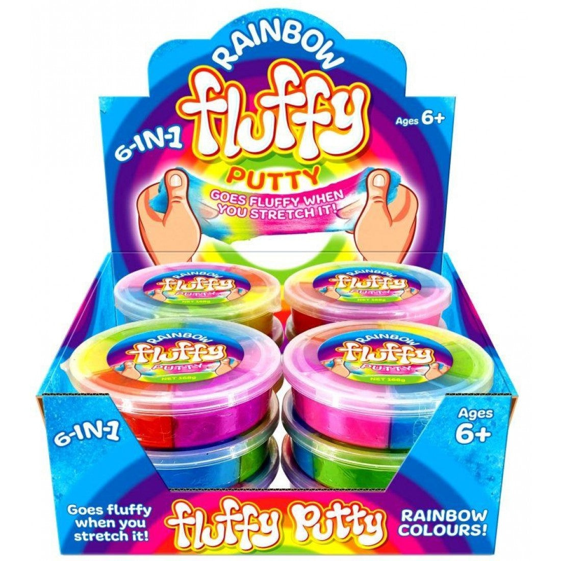 6 in 1 rainbow fluffy putty