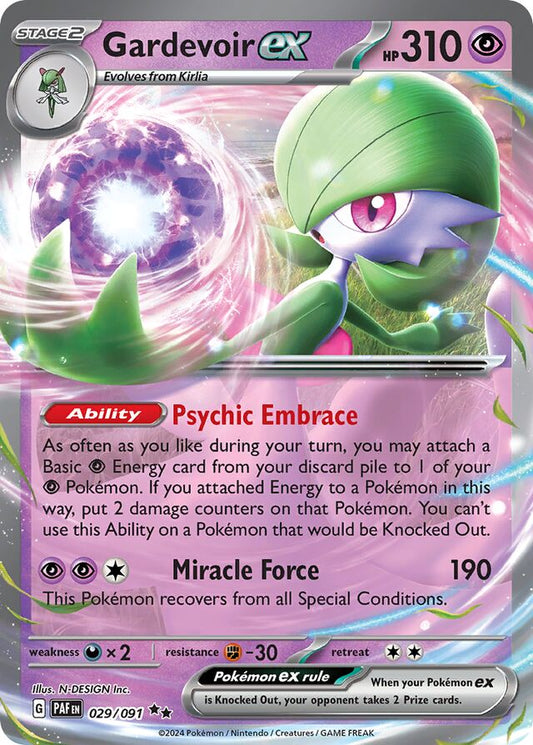 Pokémon Paldean fates gardevoir PAF 029/091 EX