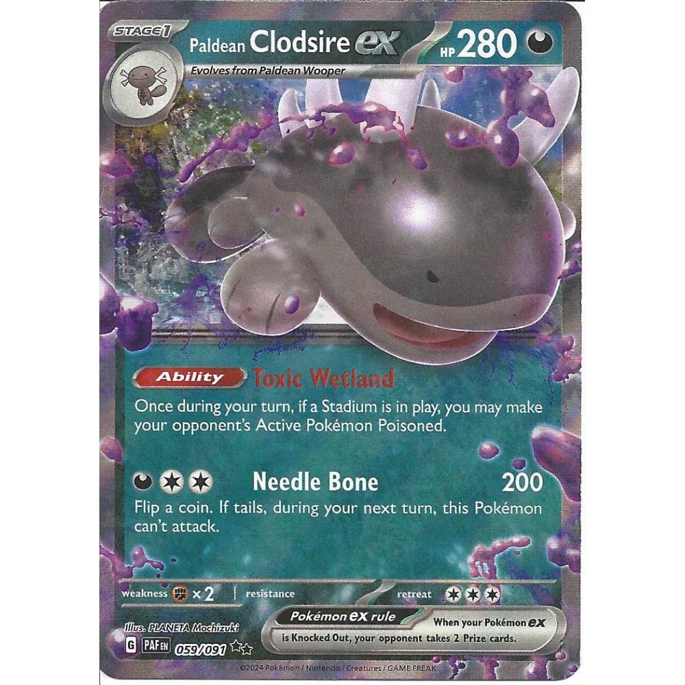 Pokémon Paldean Fates Clodsire PAF 059/091 EX