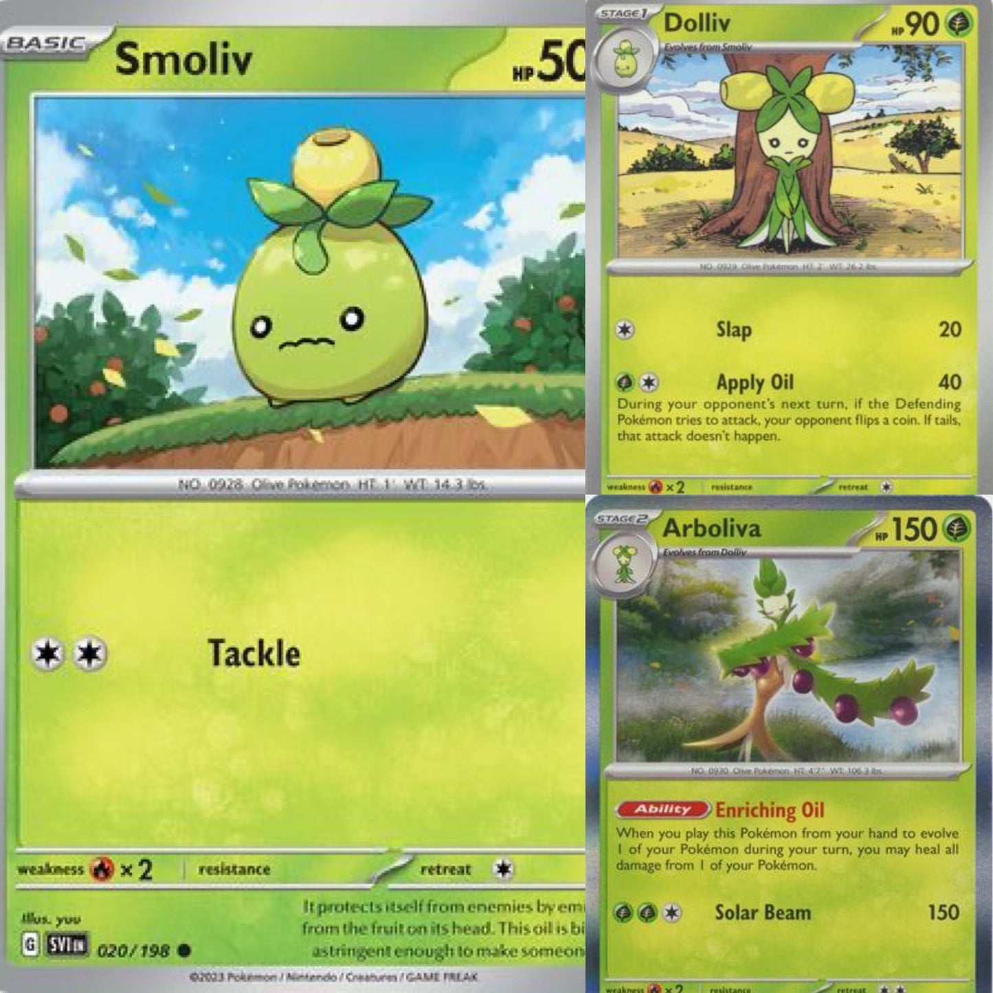 Pokémon scarlet & Violet base Smoliv evolution promo card