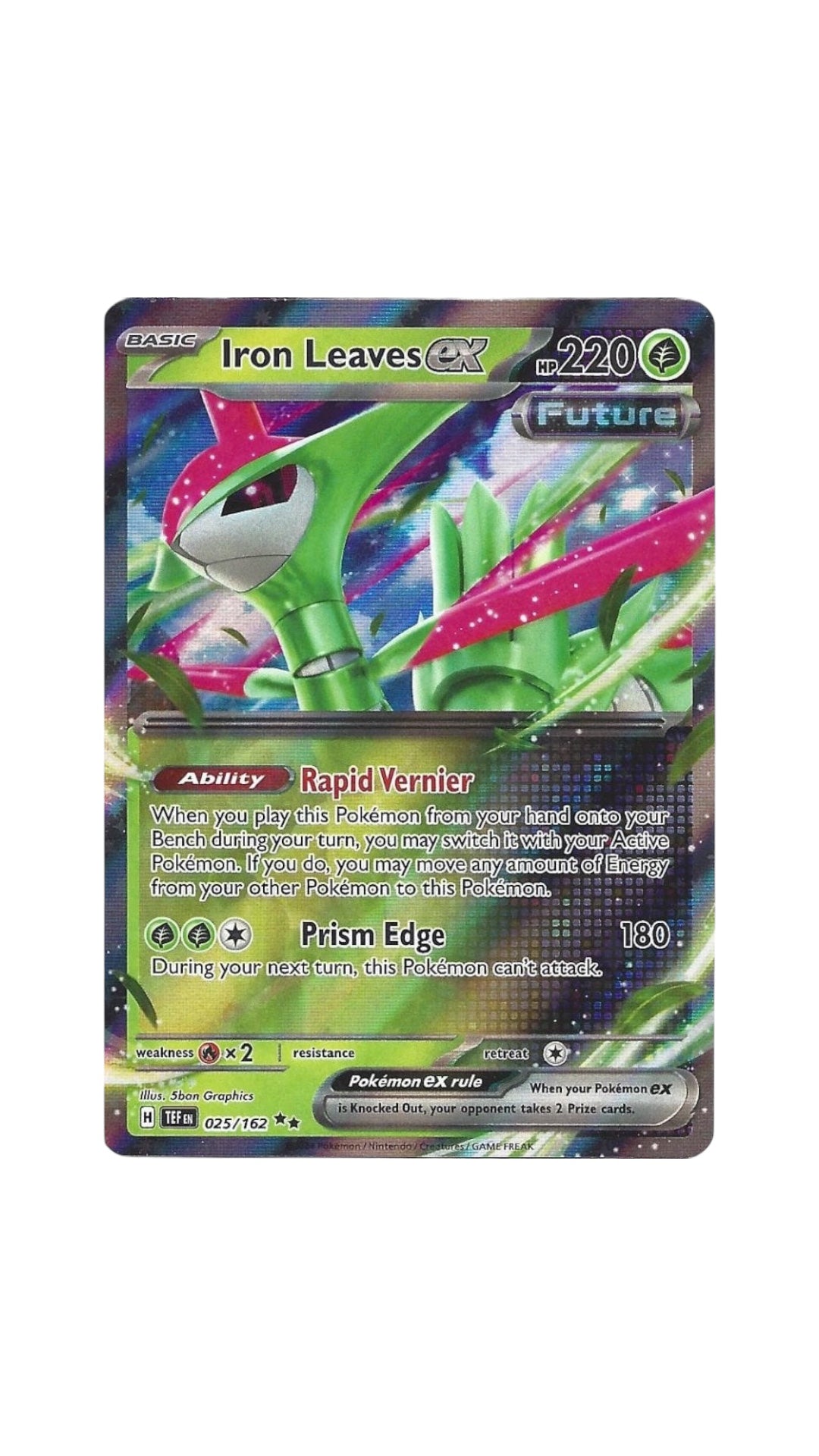 Pokémon Iron Leaves EX single card 025/162 TEF