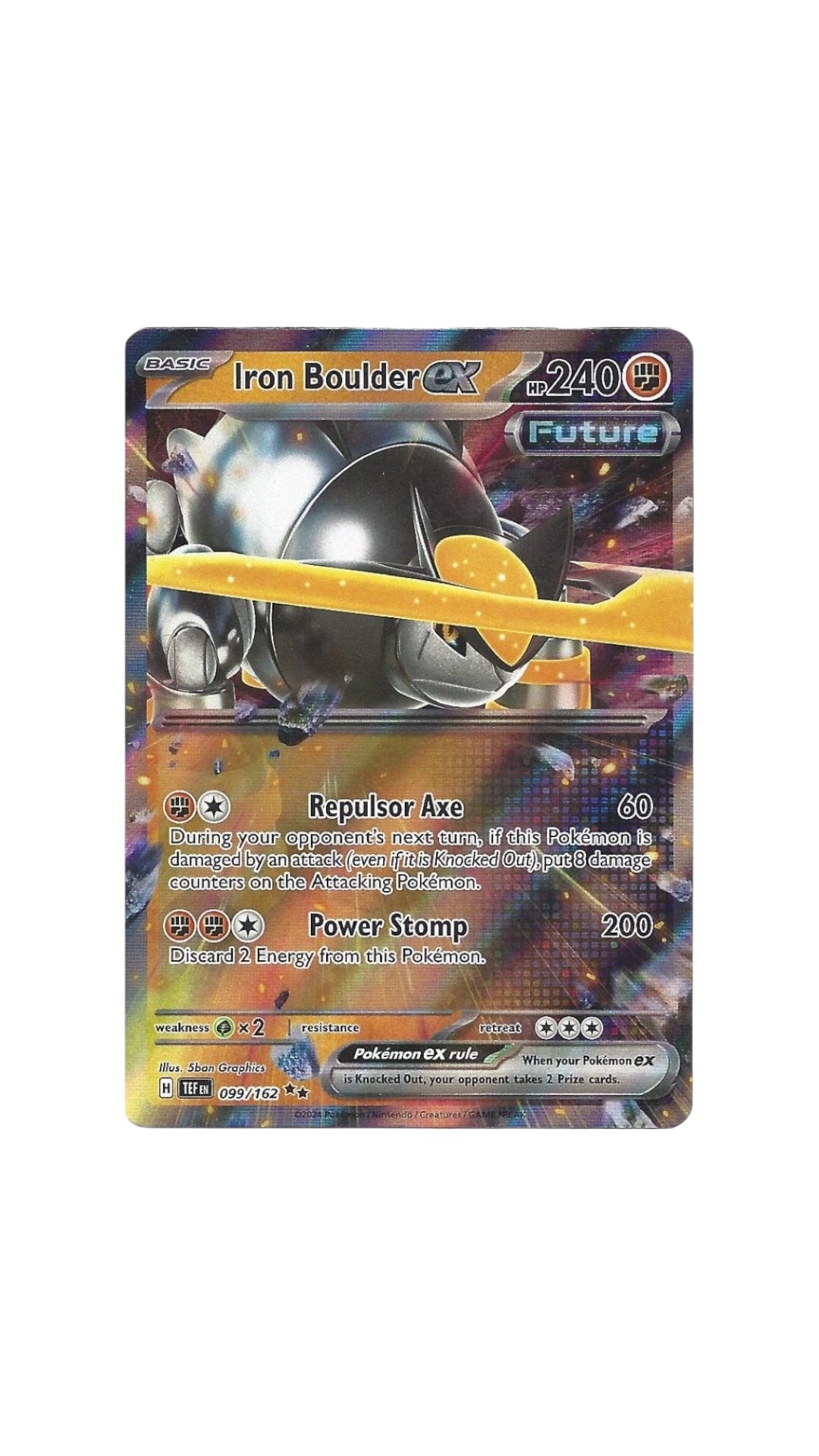 Pokémon Iron Boulder EX single card 099/162 TEF