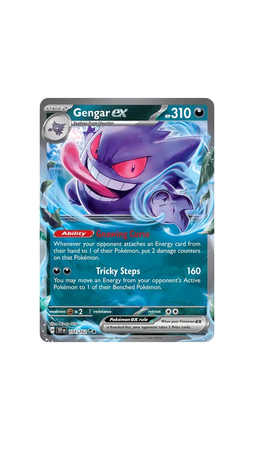 Pokémon Gengar EX single card 104/162 TEF