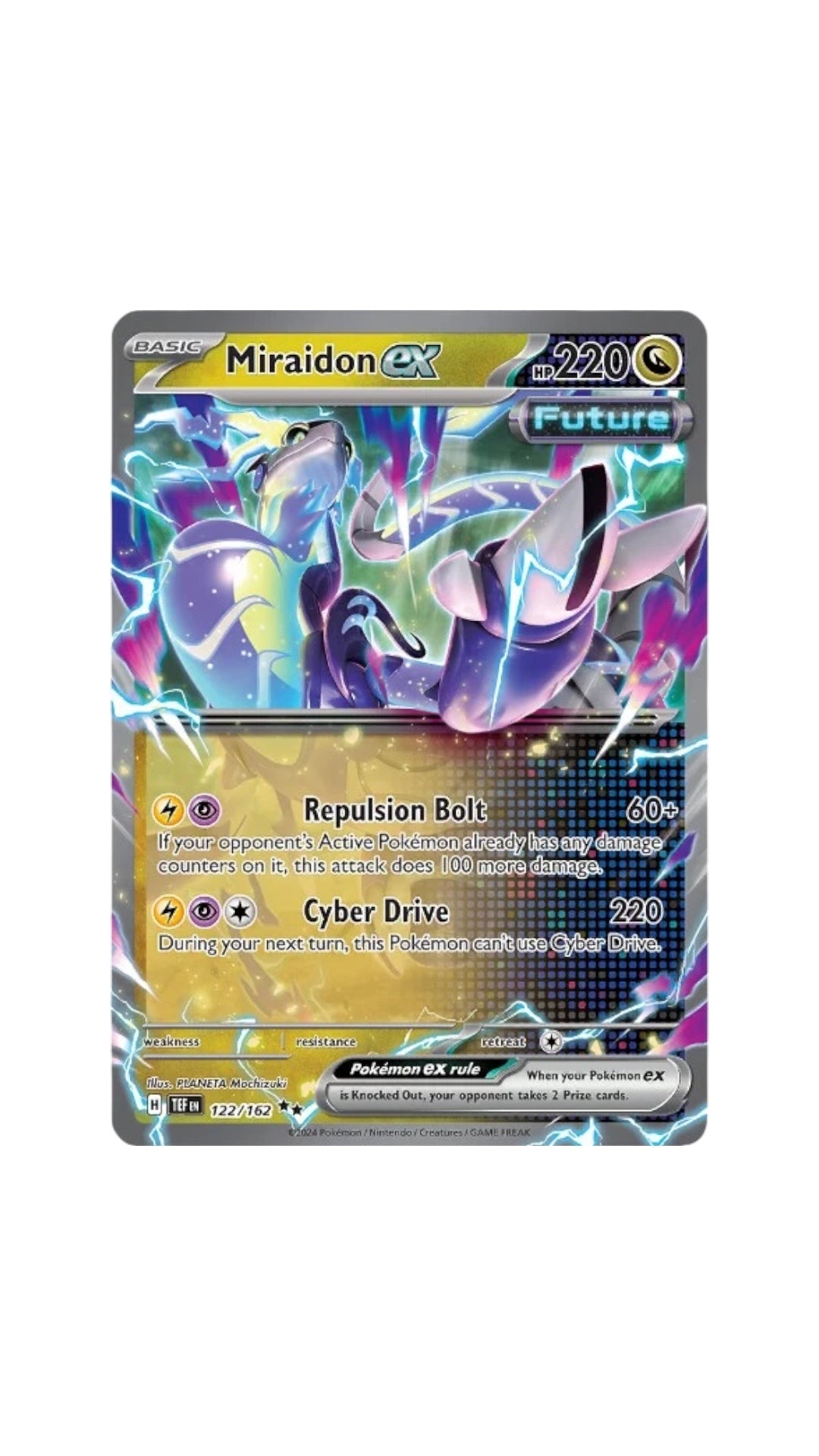 Pokémon Miraidon EX single card 122/162 TEF