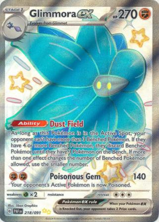 Pokémon Paldean fates Glimmora PAF 218/091 FULL ART CARD