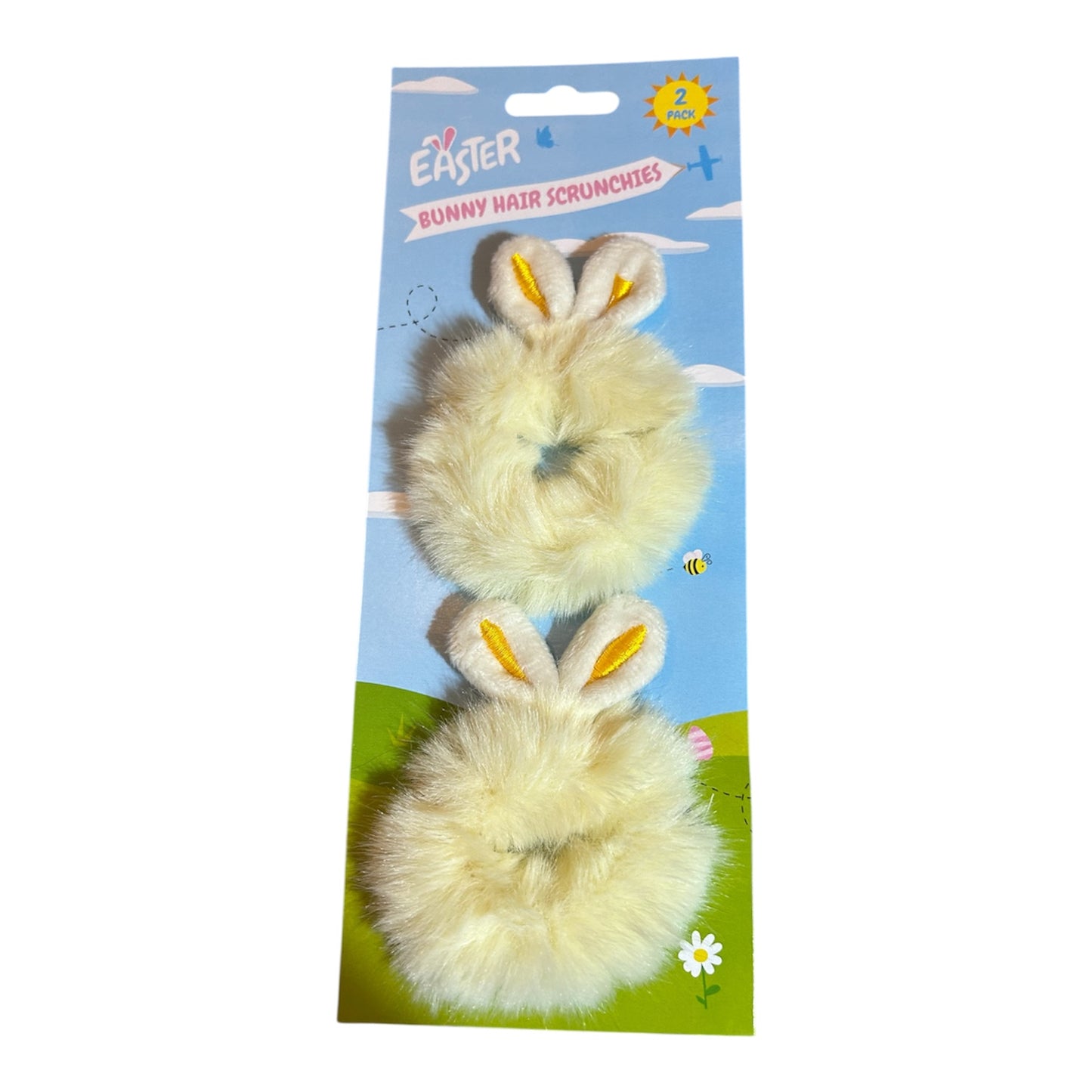 Easter bunny hair scrunchies 2pk