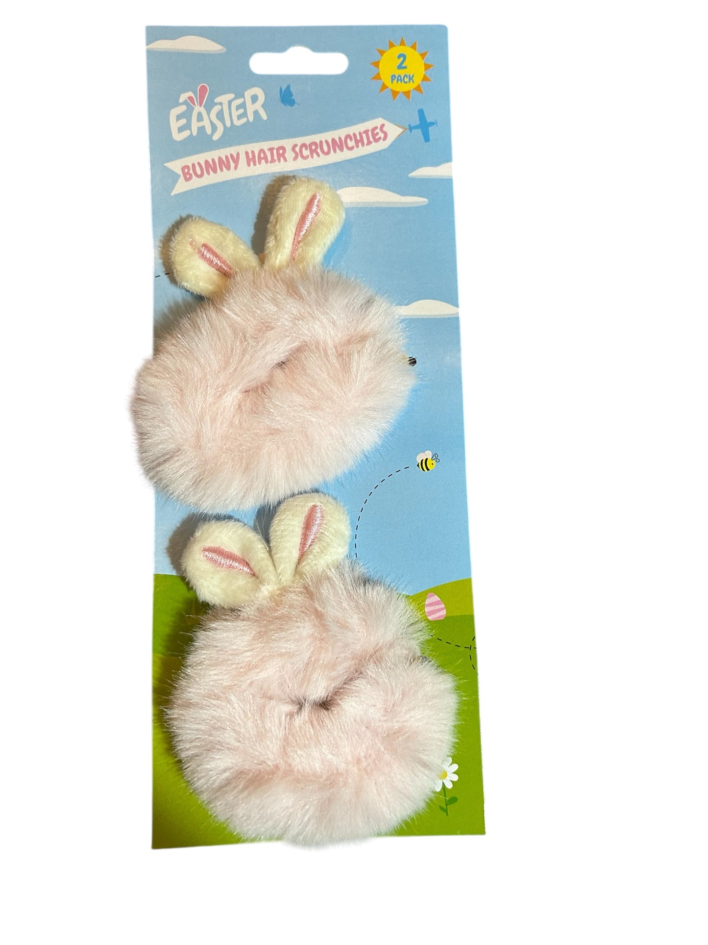 Easter bunny hair scrunchies 2pk