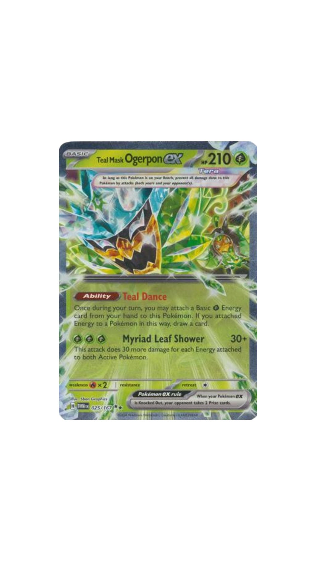 Pokémon Teal Mask Ogerpon EX single card 025/167 TWM