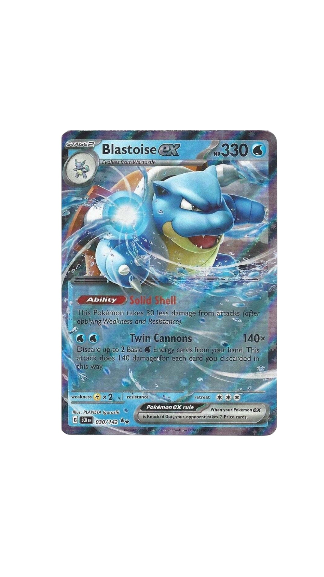 Pokémon Blastoise EX card 030/142 SCR