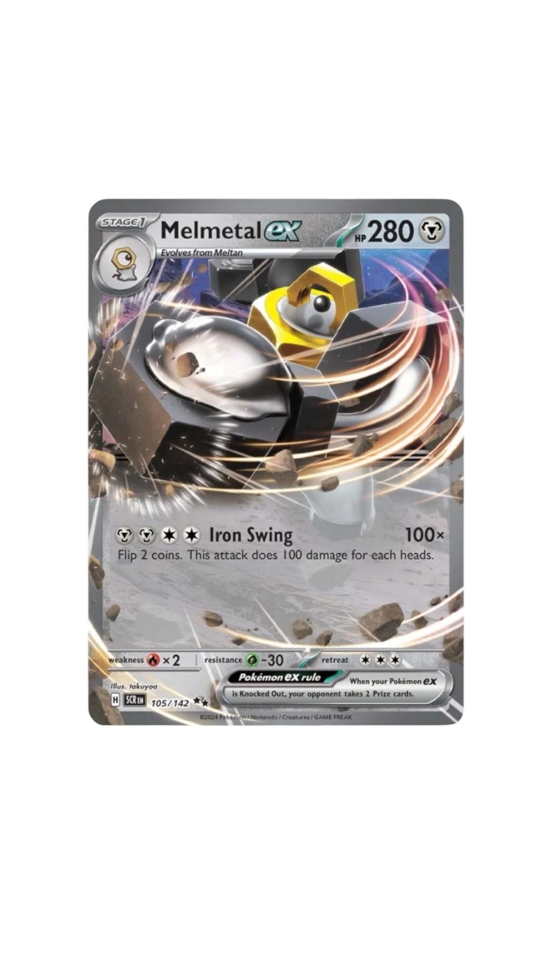 Pokémon Melmetal EX card 105/142 SCR