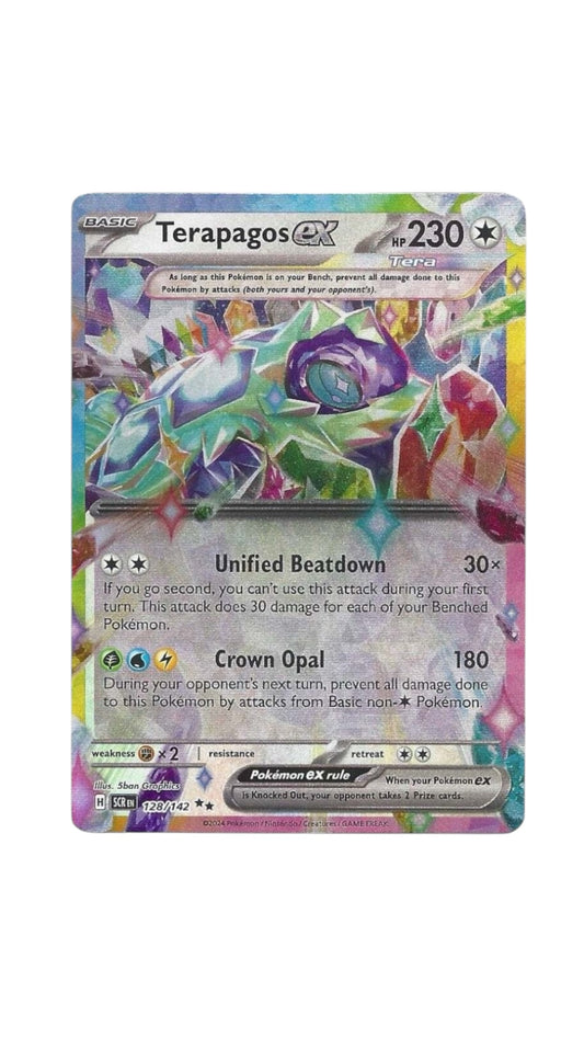 Pokémon Terapagos EX card 128/142 SCR