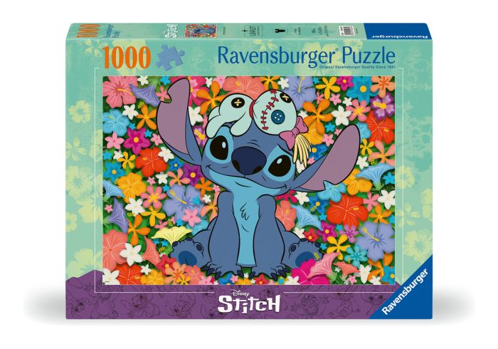 Disney stitch with flowers 1000 puzzle