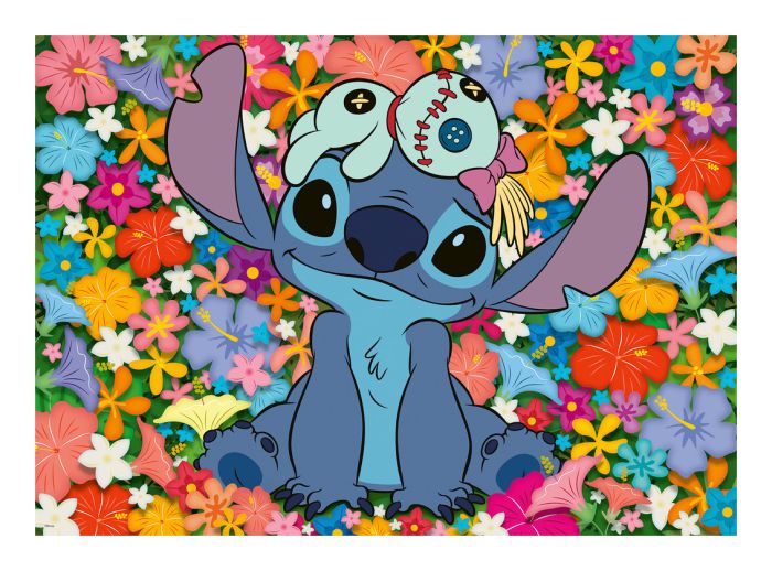 Disney stitch with flowers 1000 puzzle