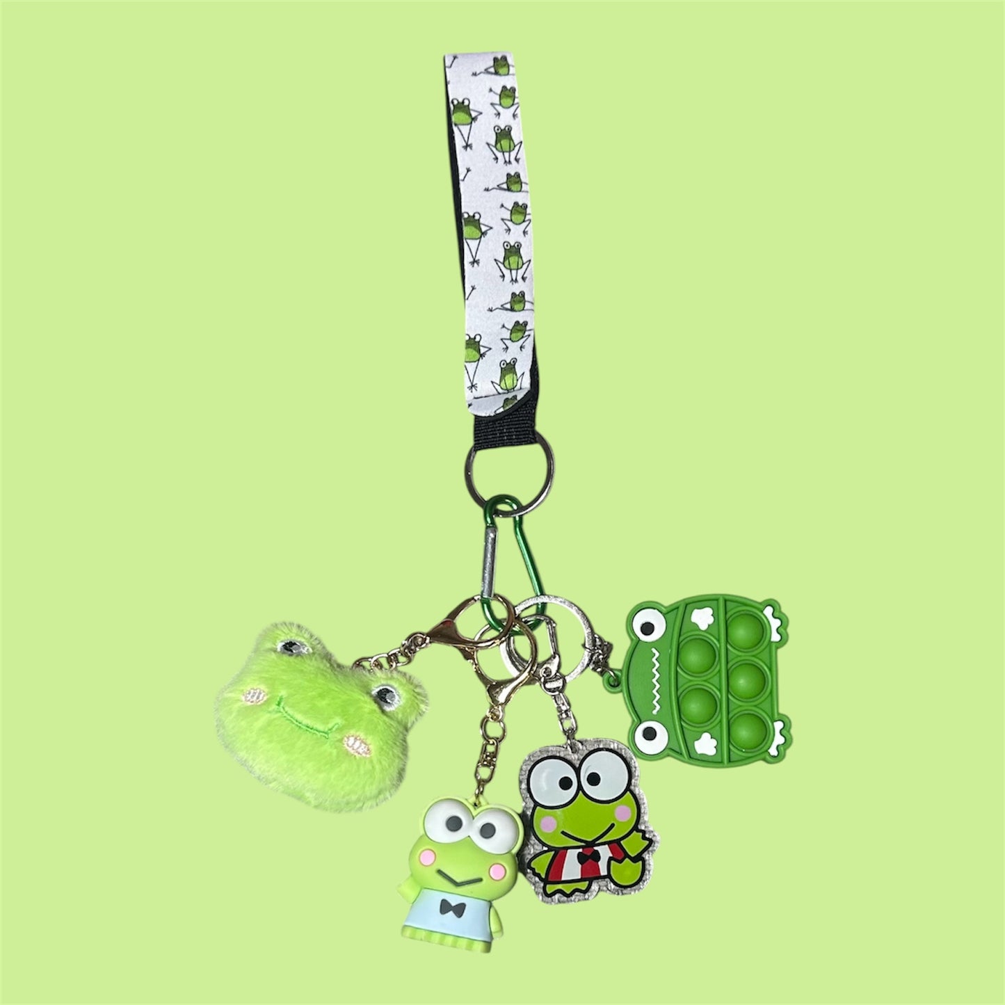 Frog fidgets with strap